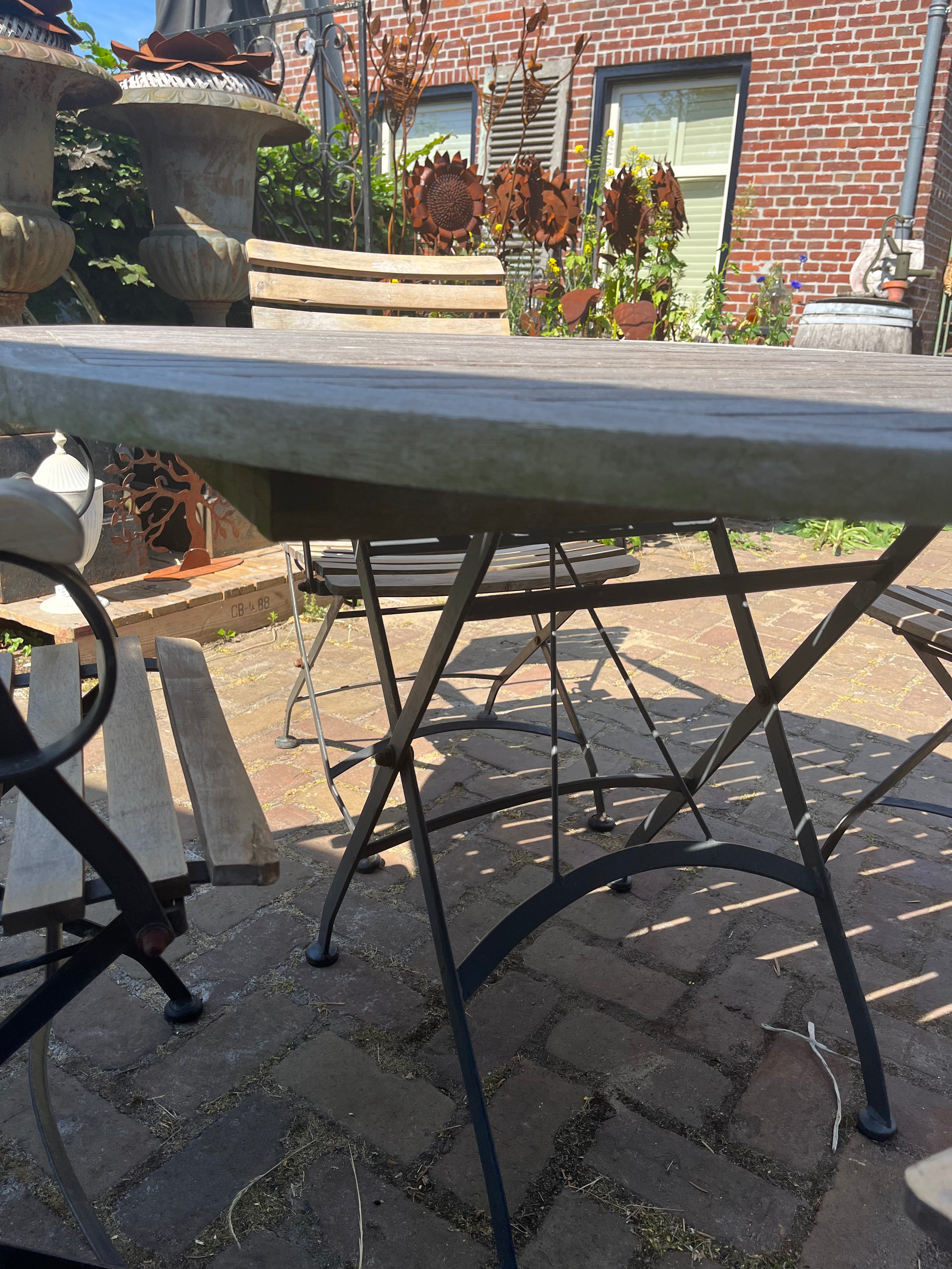 Tuinset inklapbaar tafel met 4 stoelen - Brocante bij Ingie