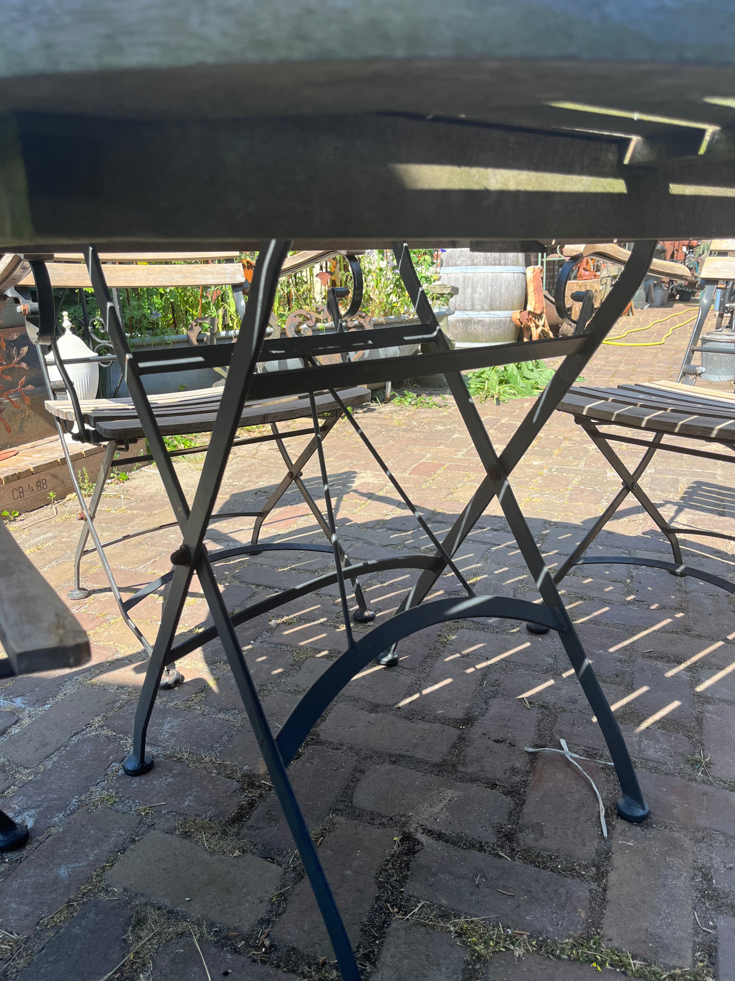 Tuinset inklapbaar tafel met 4 stoelen - Brocante bij Ingie