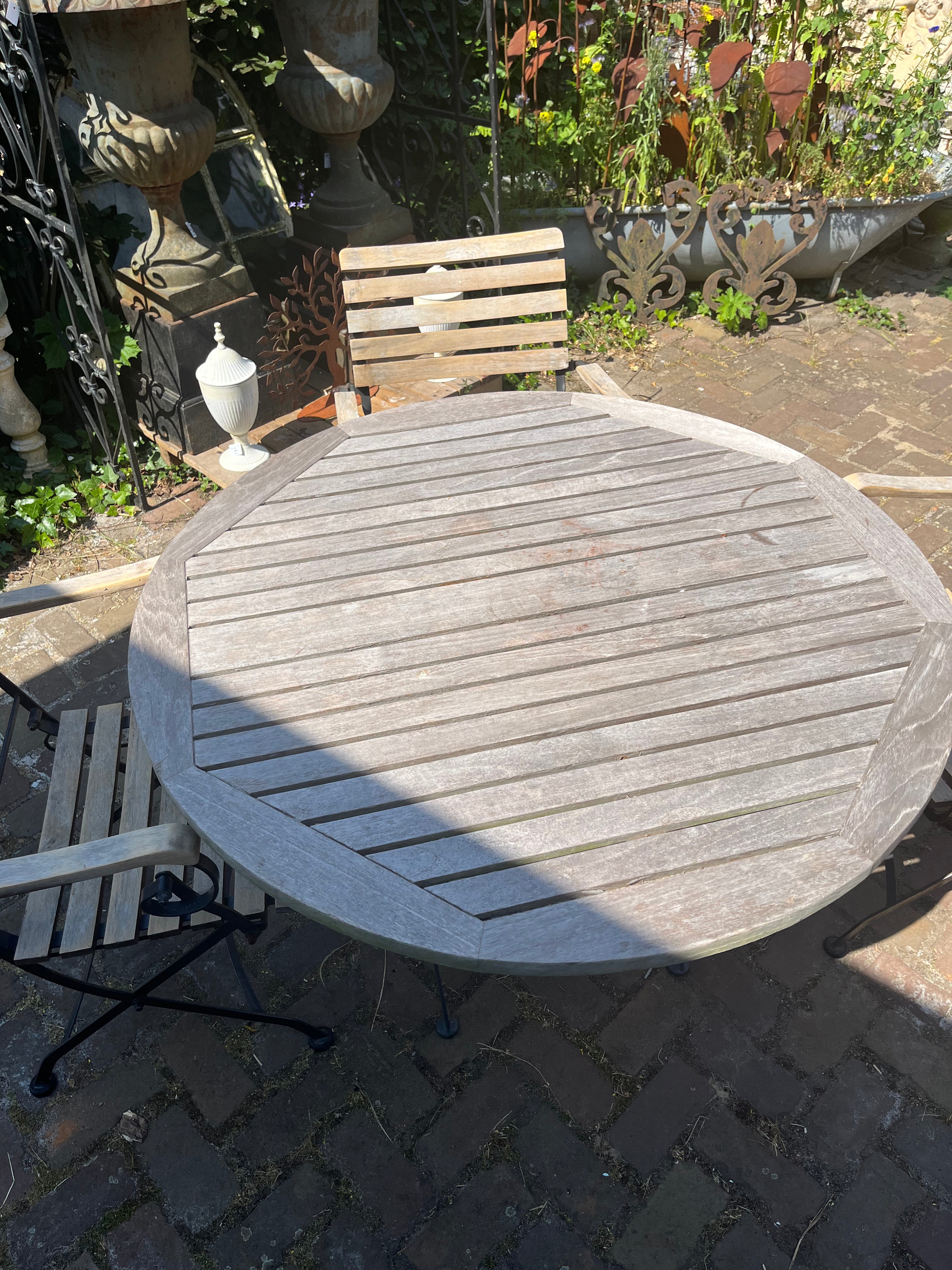 Tuinset inklapbaar tafel met 4 stoelen - Brocante bij Ingie