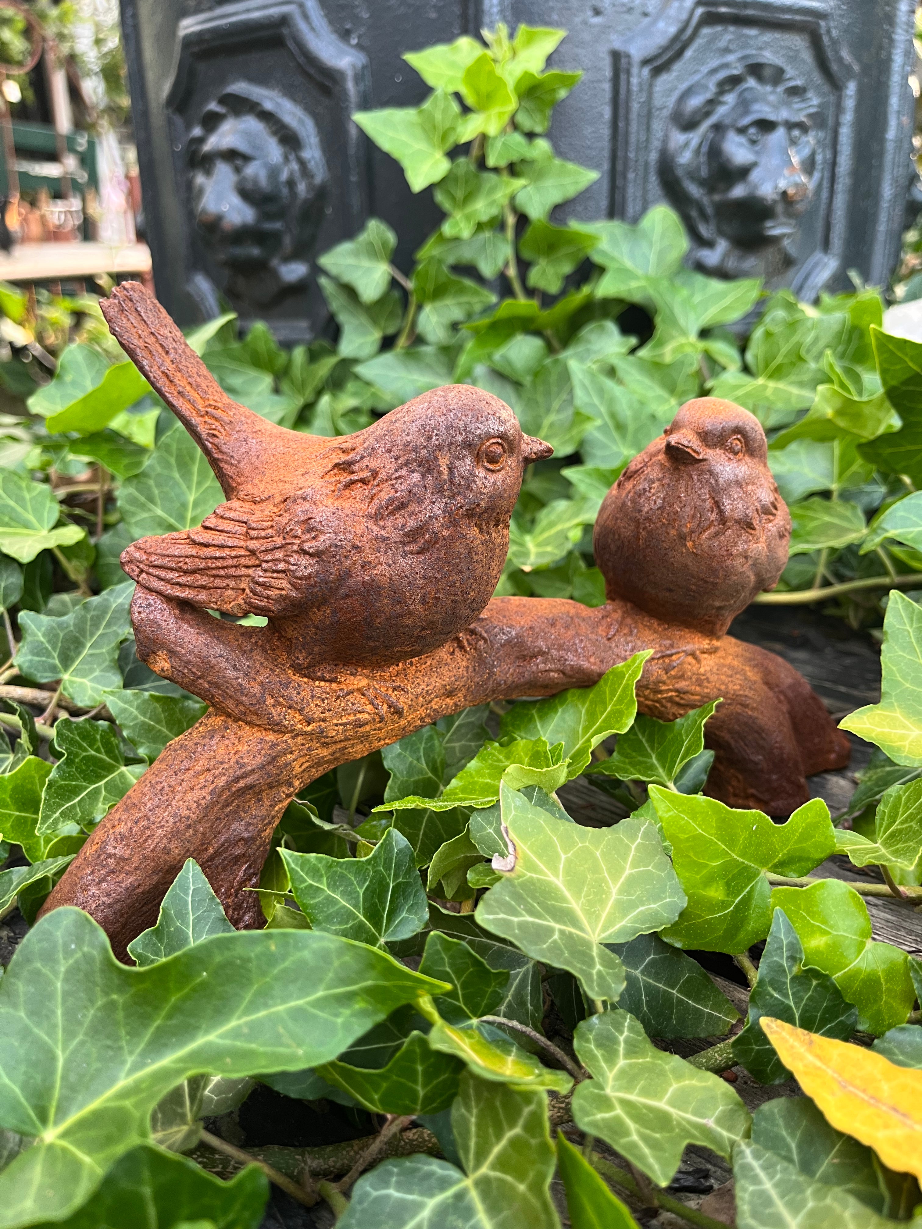 2 gietijzeren vogels op een tak - Brocante bij Ingie