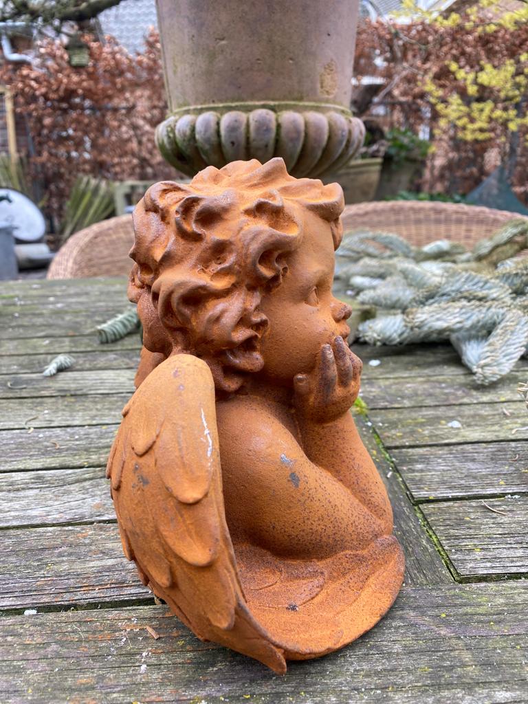 Prachtige engel buste van gietijzer - Brocante bij Ingie