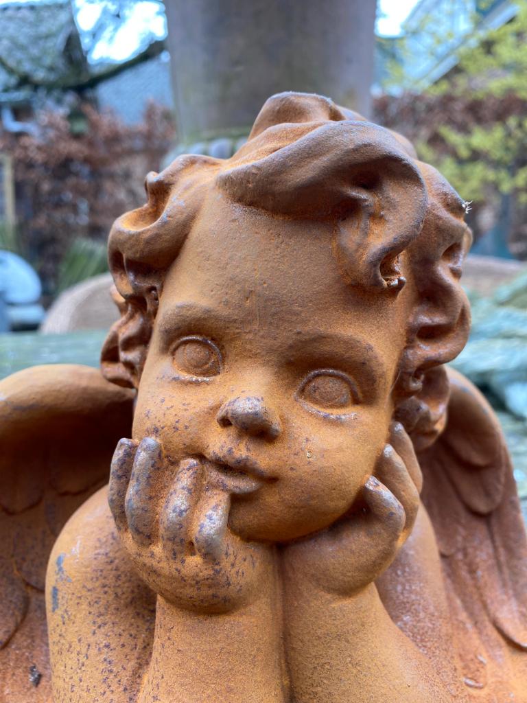 Prachtige engel buste van gietijzer - Brocante bij Ingie