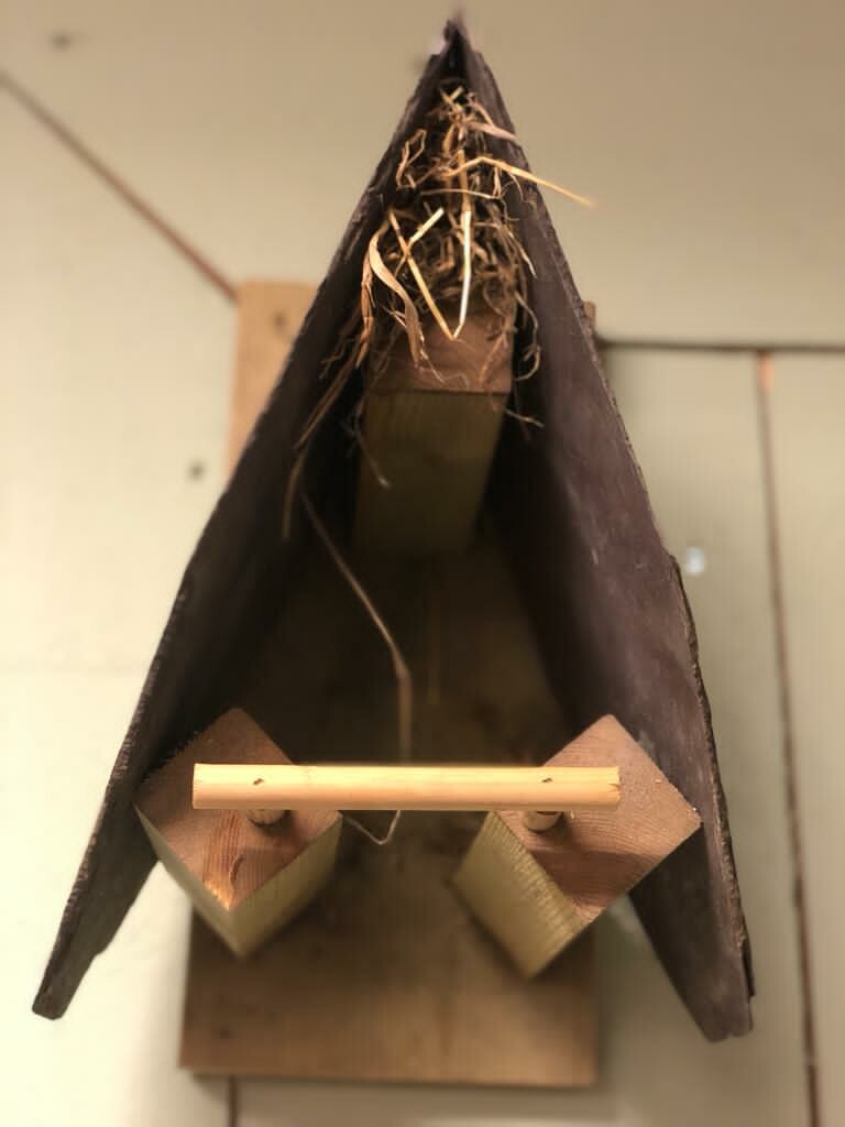 Vogel voederhuisje met leistenen dak - Brocante bij Ingie
