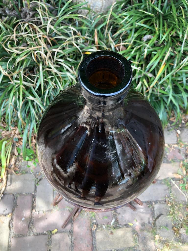 Donkerbruine druppelfles 10L - Brocante bij Ingie
