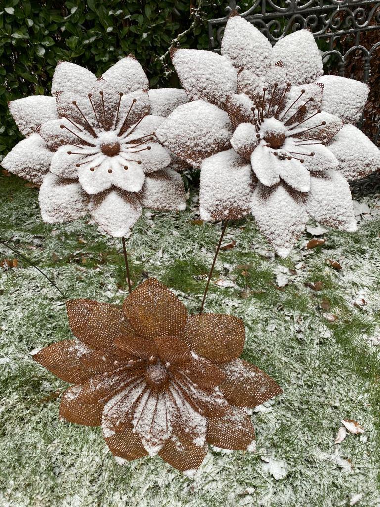 Tuin-chrysant roest bloem op tuinsteker - Groot - Brocante bij Ingie