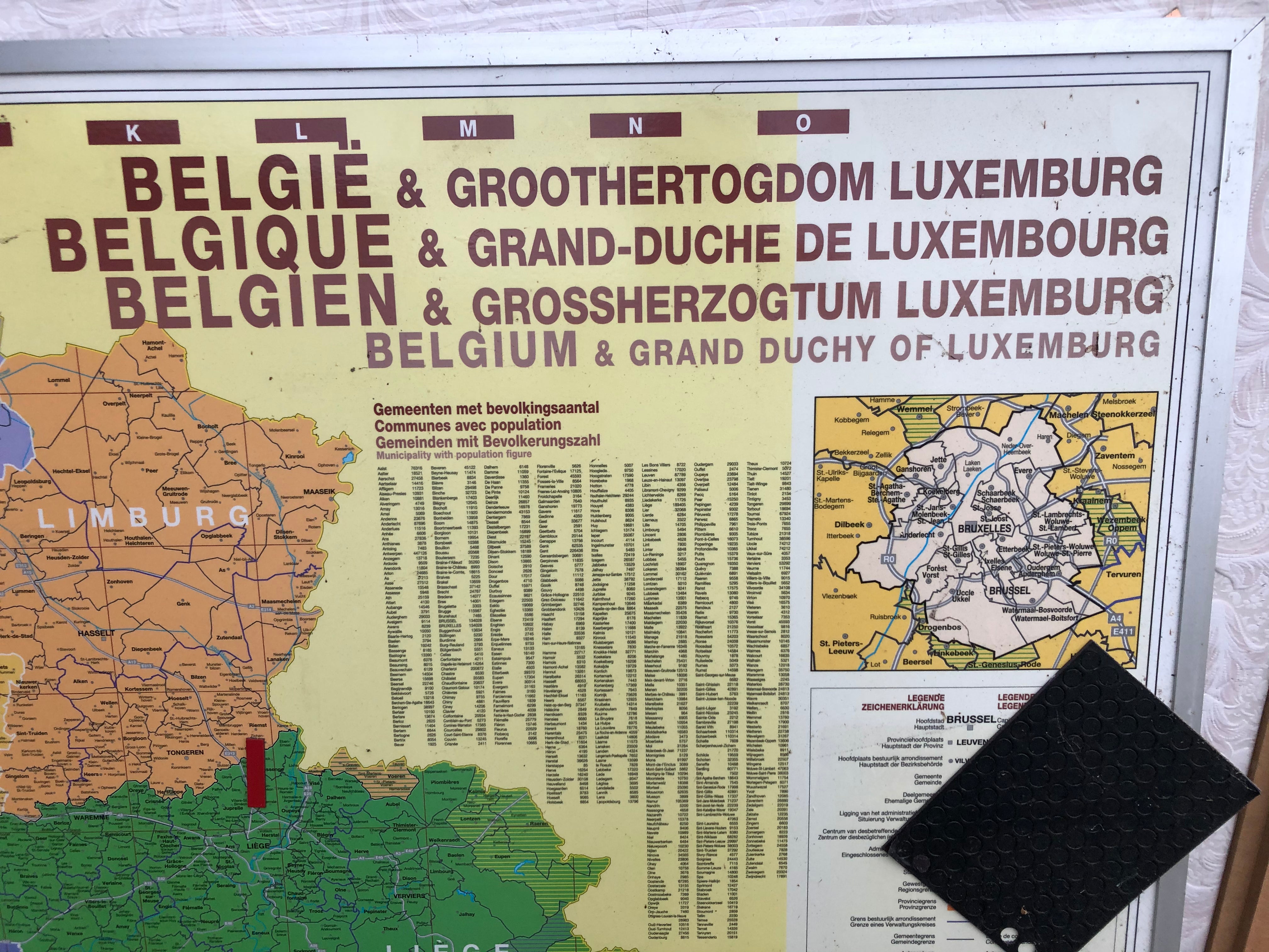 Magneetbord België en groothertogdom Luxemburg - Brocante bij Ingie