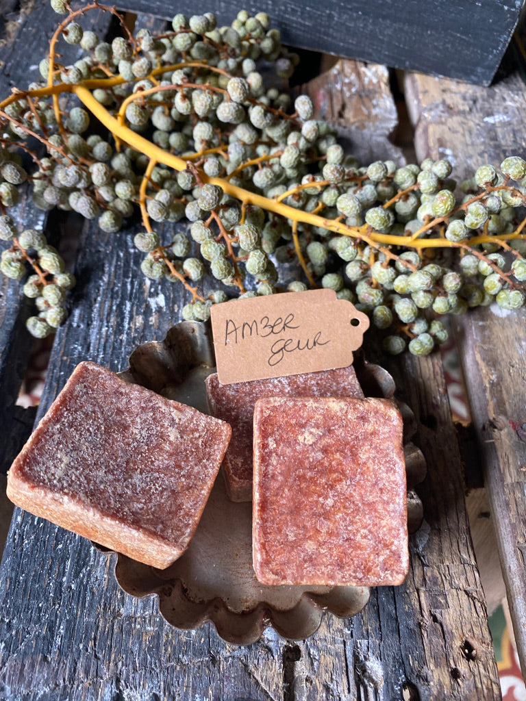 Amber blokje set van 3 - Brocante bij Ingie