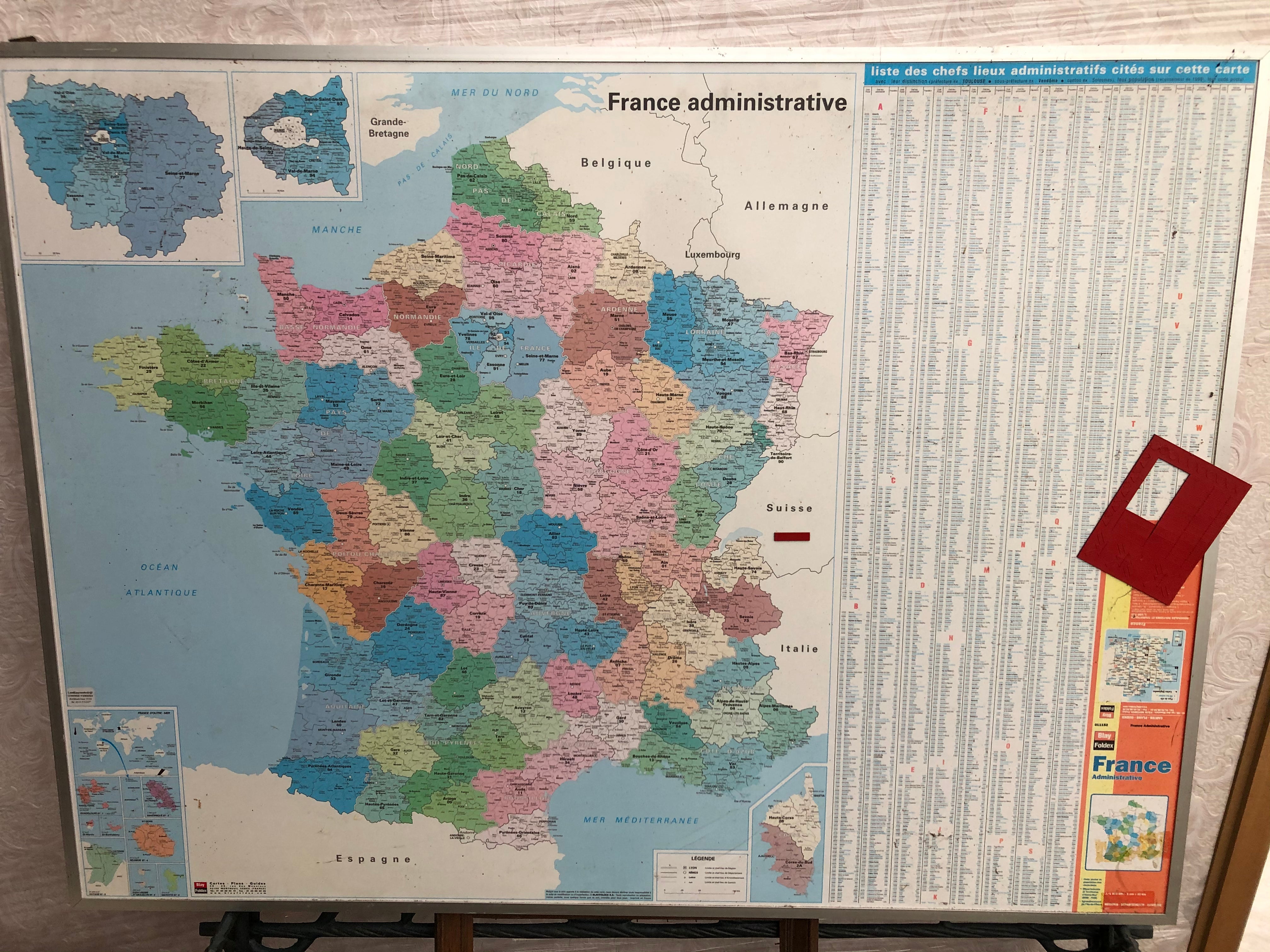 Magneetbord France administrative - Brocante bij Ingie