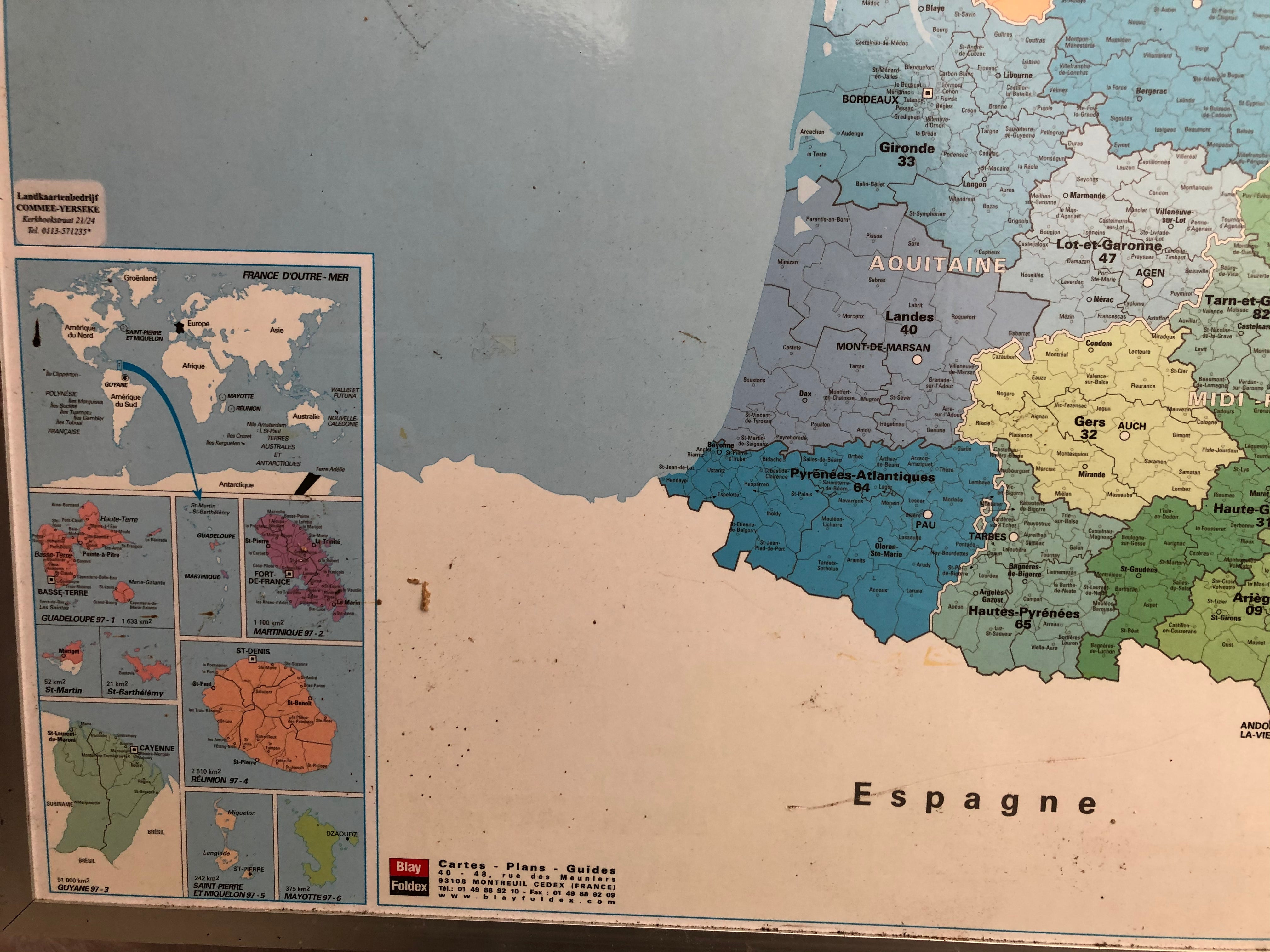 Magneetbord France administrative - Brocante bij Ingie