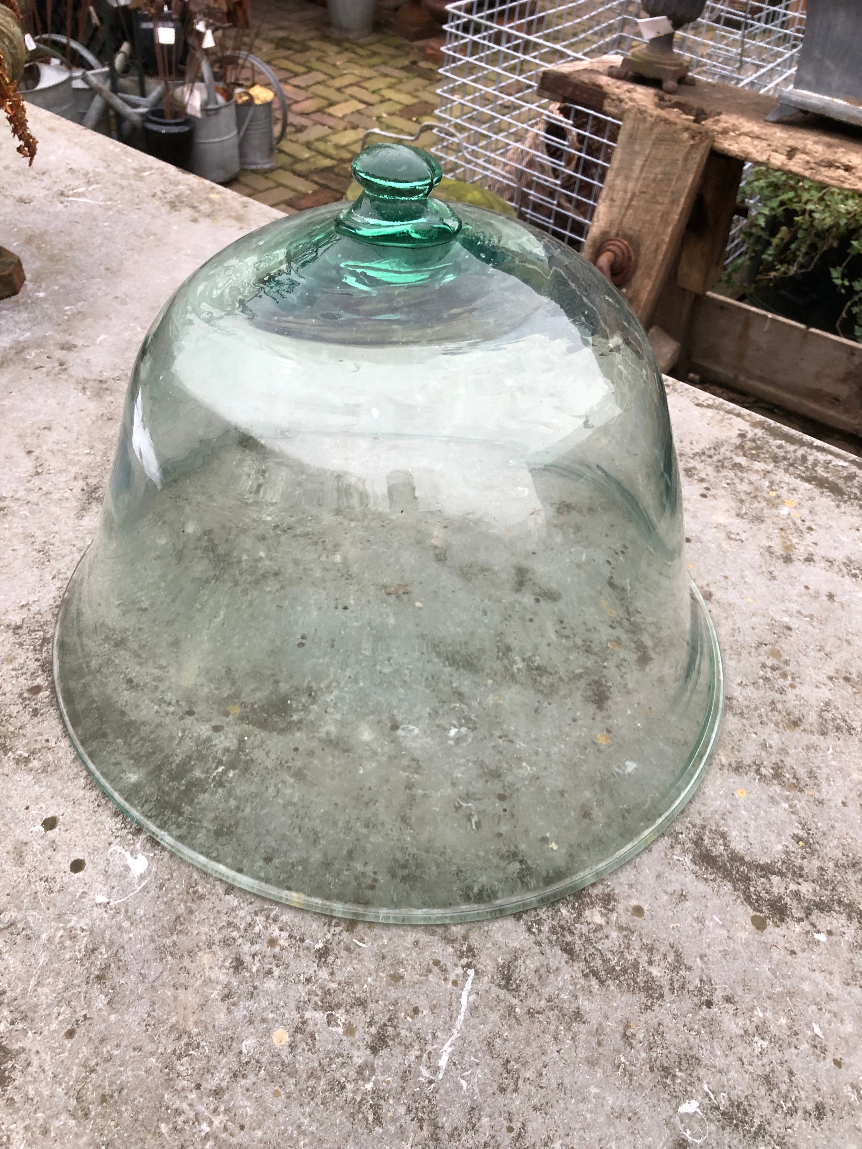 origineel oude glazen meloen Cloche uit Frankrijk - Brocante bij Ingie