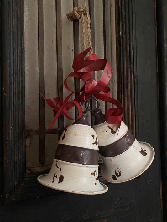 Kerst bellen wit/bruin - Brocante bij Ingie