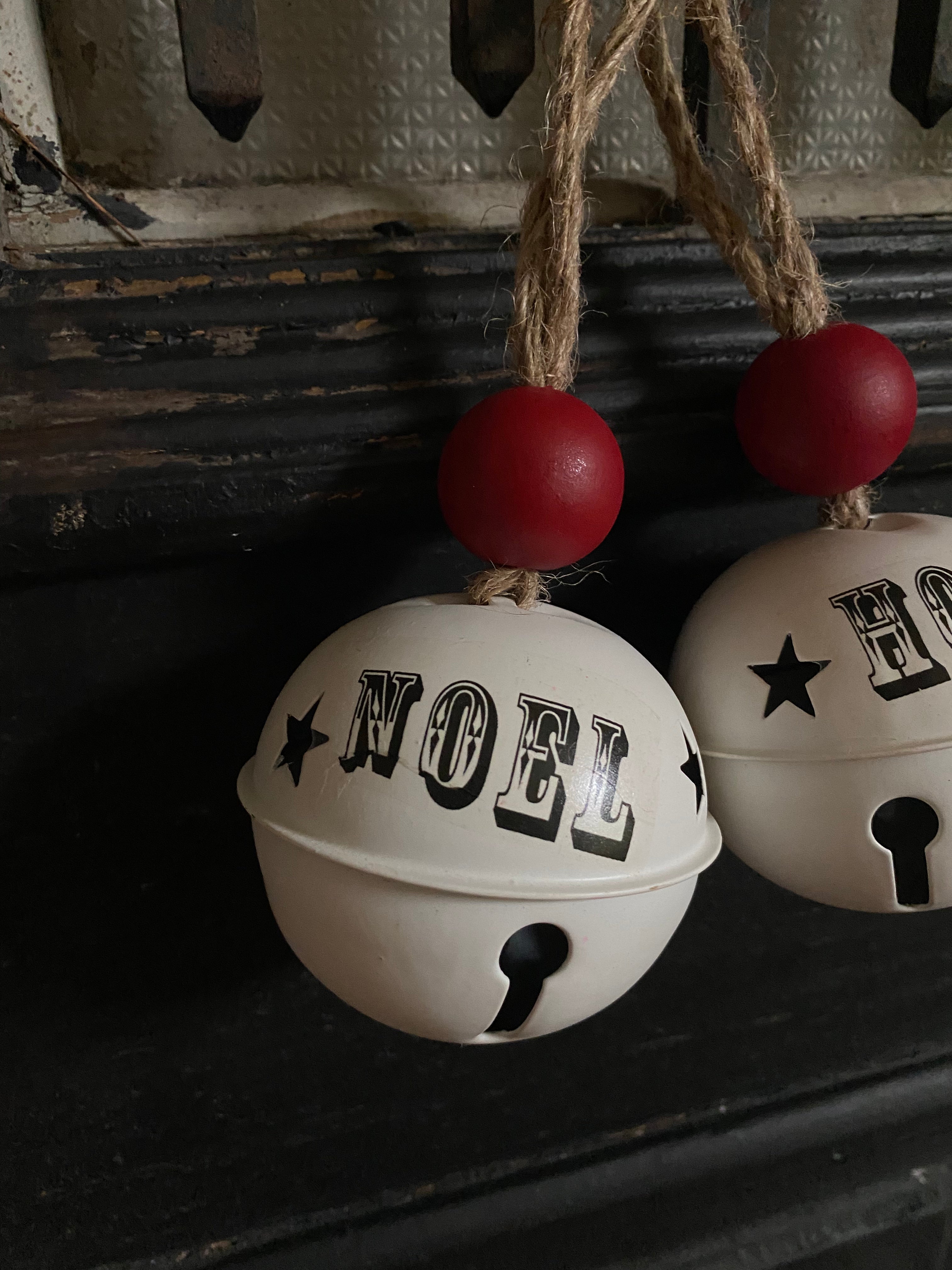 Kerst bellen 'Noel' - 'Hope' - 'Joy' - Brocante bij Ingie