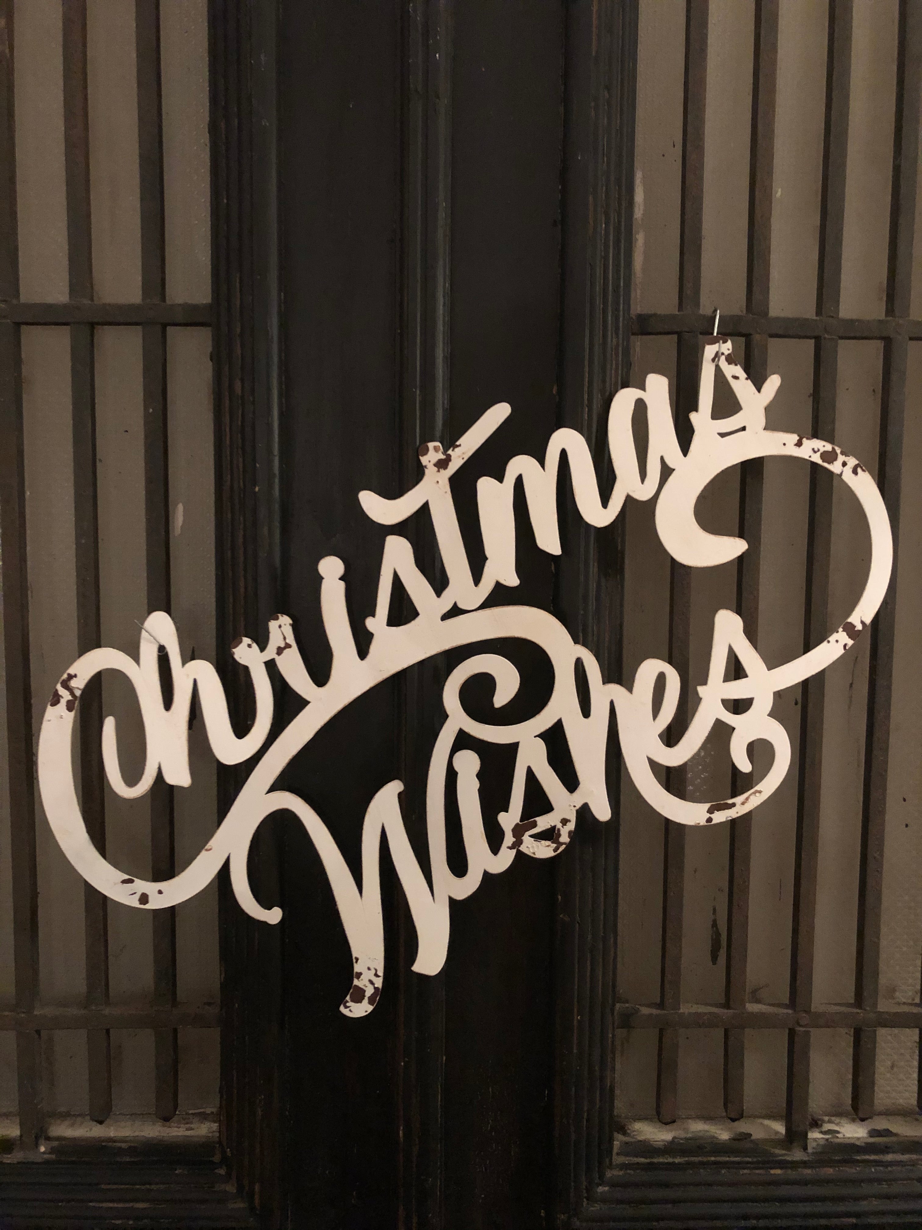 CHRISTMAS WISHES metalen tekst - Brocante bij Ingie