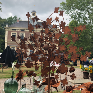Roest windmolen klavertje 4 op tuinsteker - Brocante bij Ingie