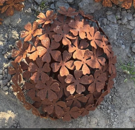 Roest bloem Hortensia op tuinsteker - klein - Brocante bij Ingie