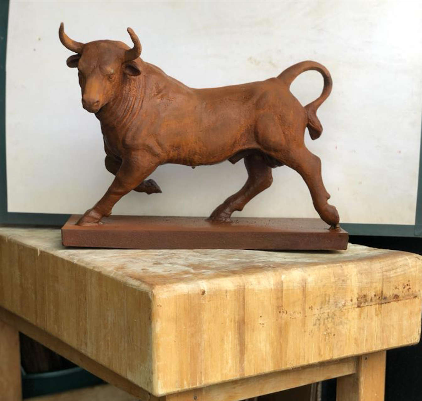 Grote gietijzeren stier - Brocante bij Ingie