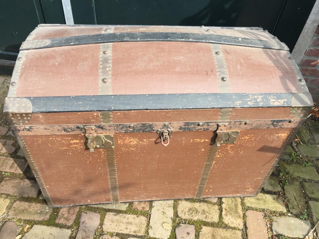 Grote stoere vintage reiskoffer begin 1900 - Brocante bij Ingie