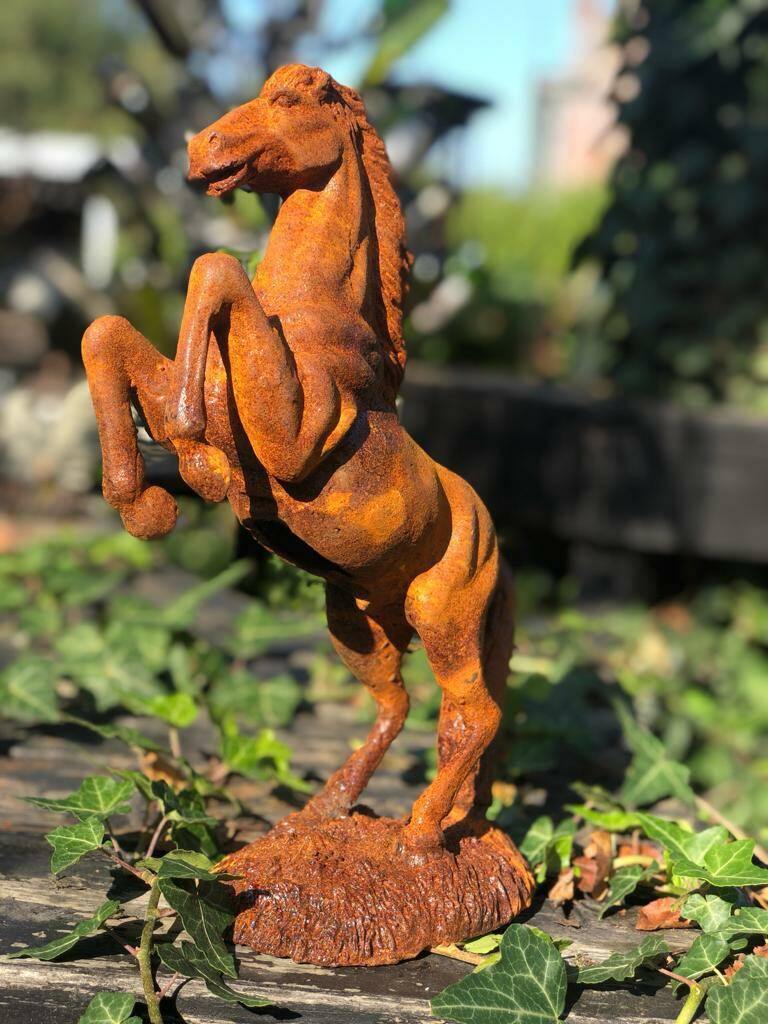 Gietijzeren steigerend paard - Brocante bij Ingie