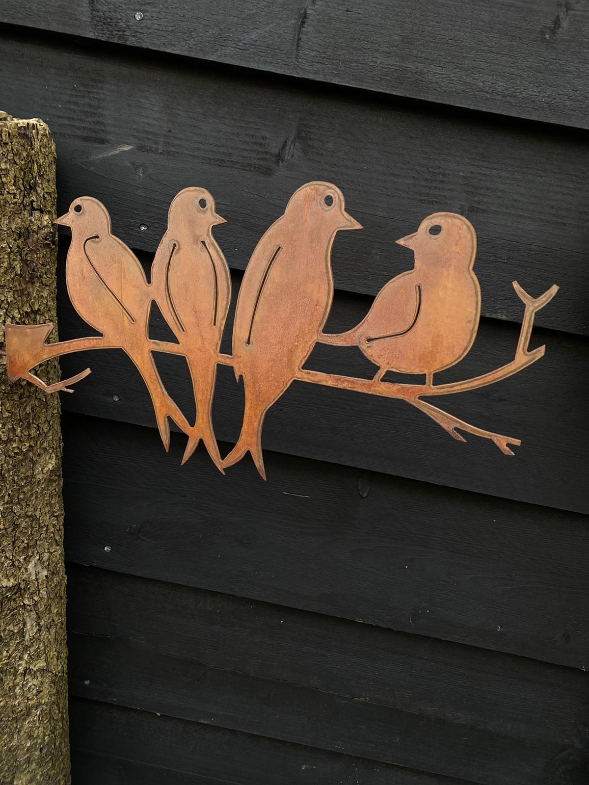 Schroef zwaluwen 4 op takje - Brocante bij Ingie