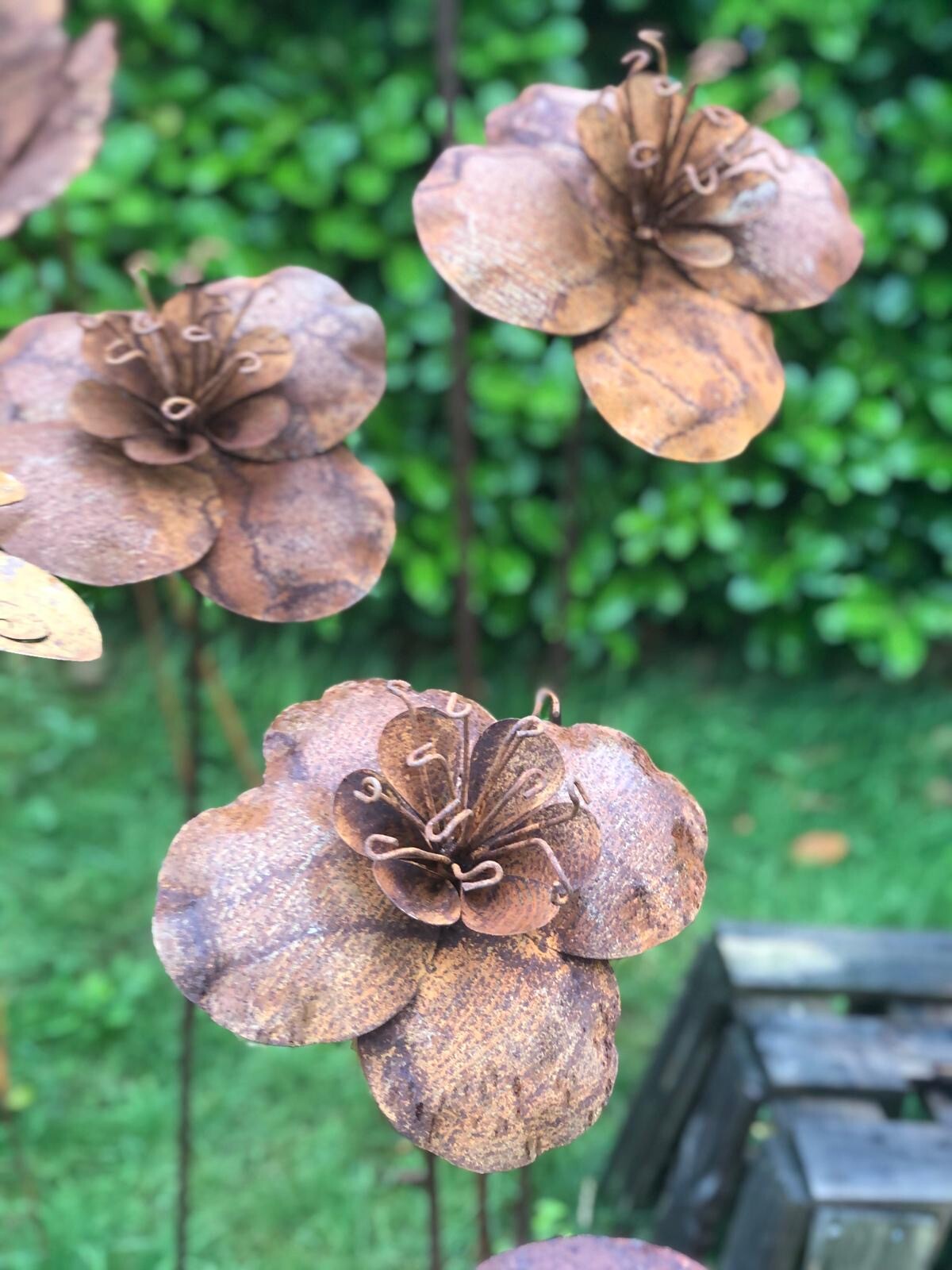 Set van 3 Roestbloem Boterbloem op tuinsteker - Brocante bij Ingie