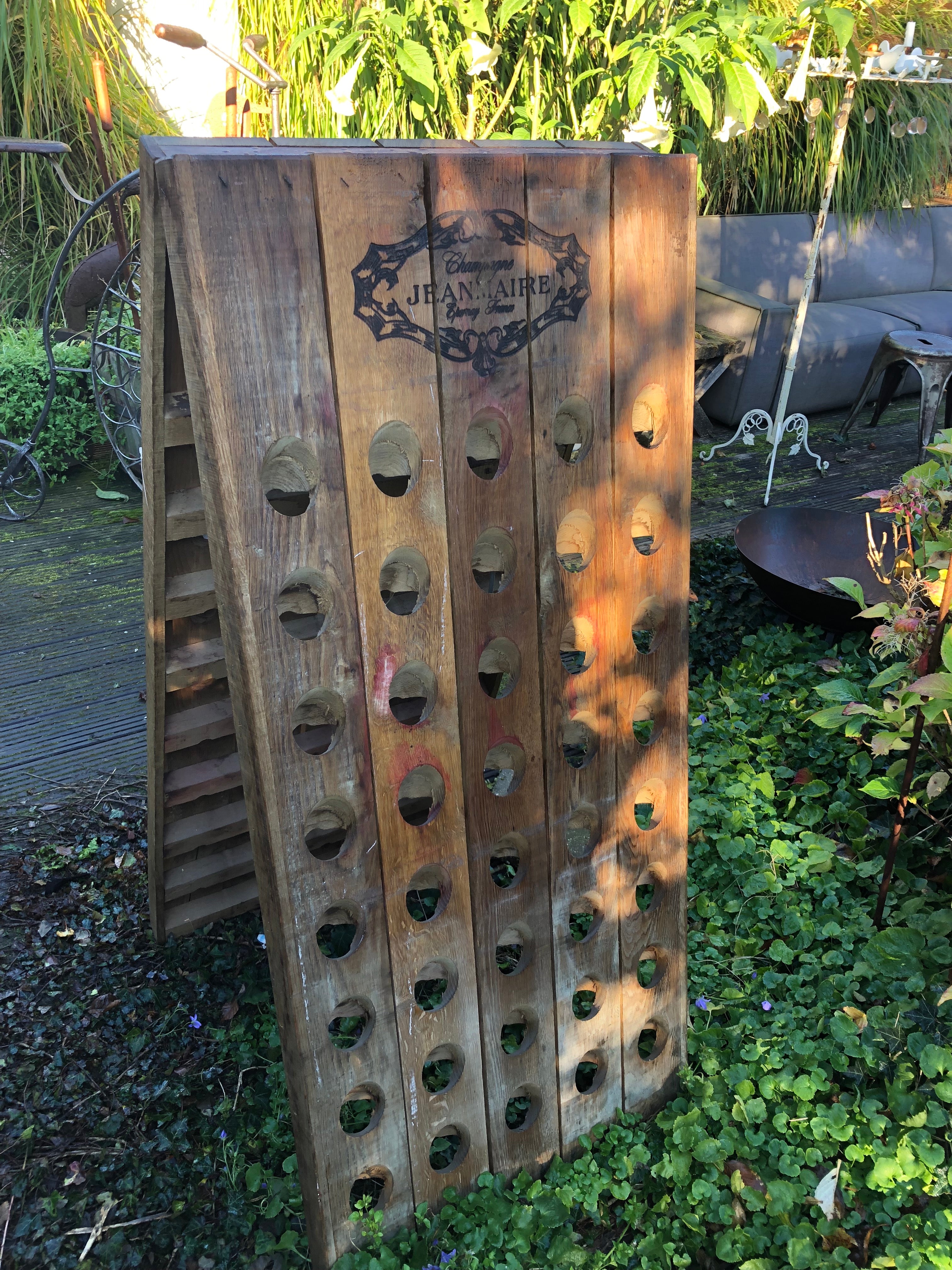 Dubbel houten pupitre champagne EPERNAY wijn rek - Brocante bij Ingie