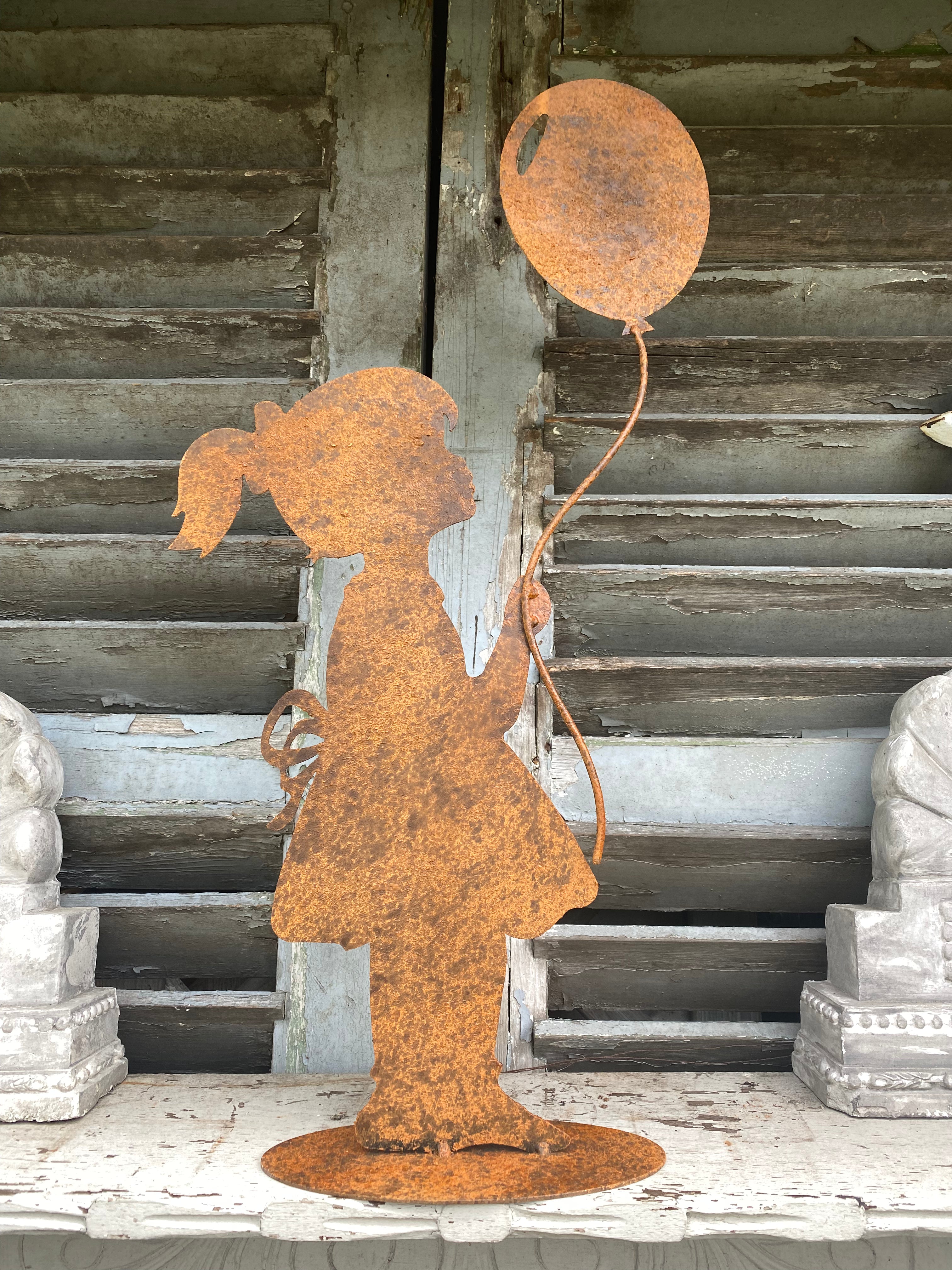 Ijzeren meisje met ballon - Brocante bij Ingie