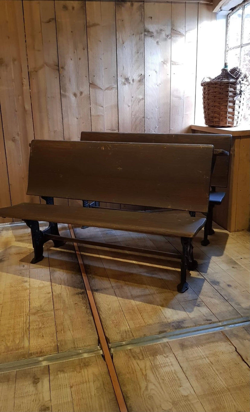 Antieke dubbele school bank uit 1920 - Brocante bij Ingie