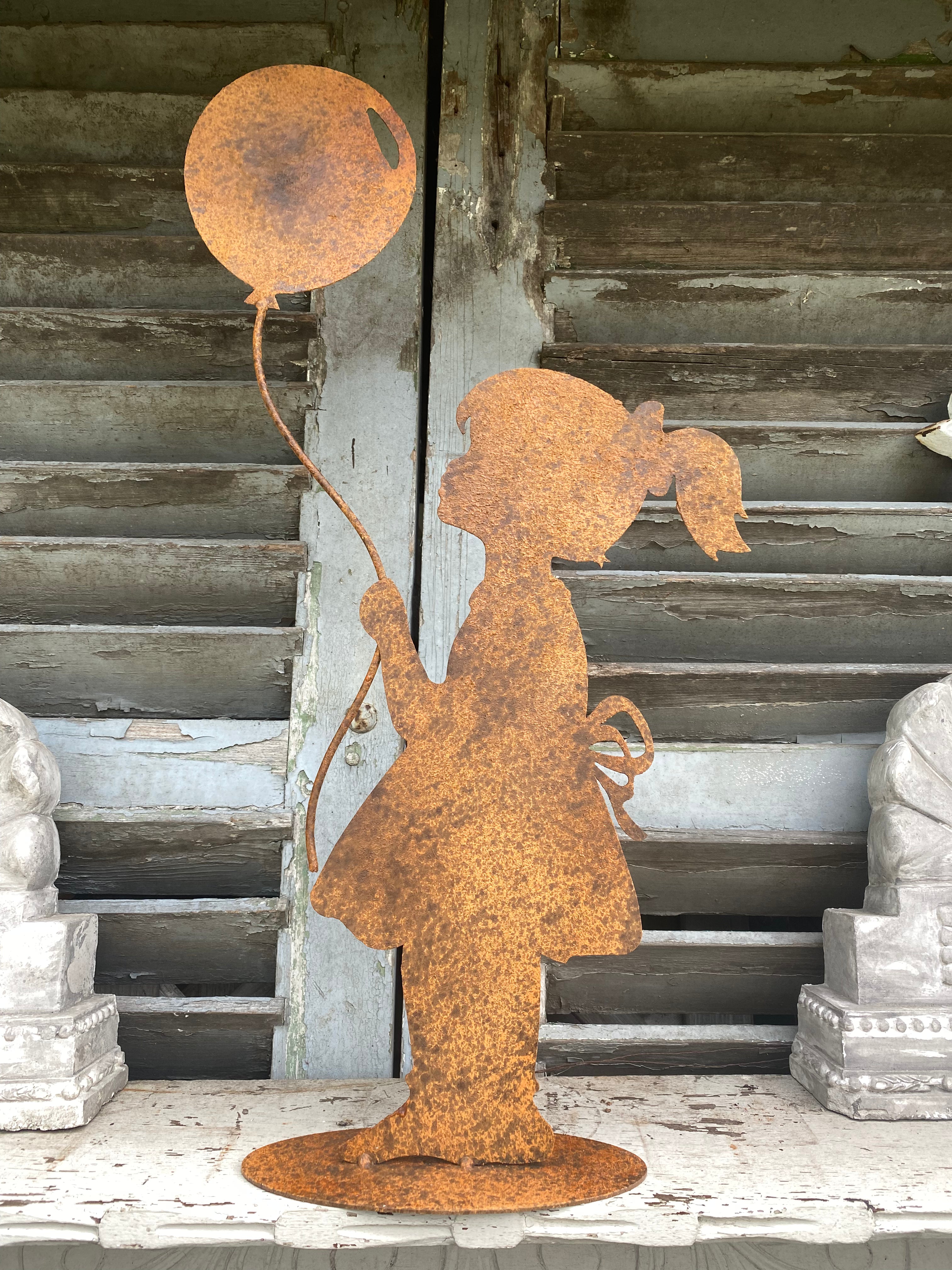 Ijzeren meisje met ballon - Brocante bij Ingie