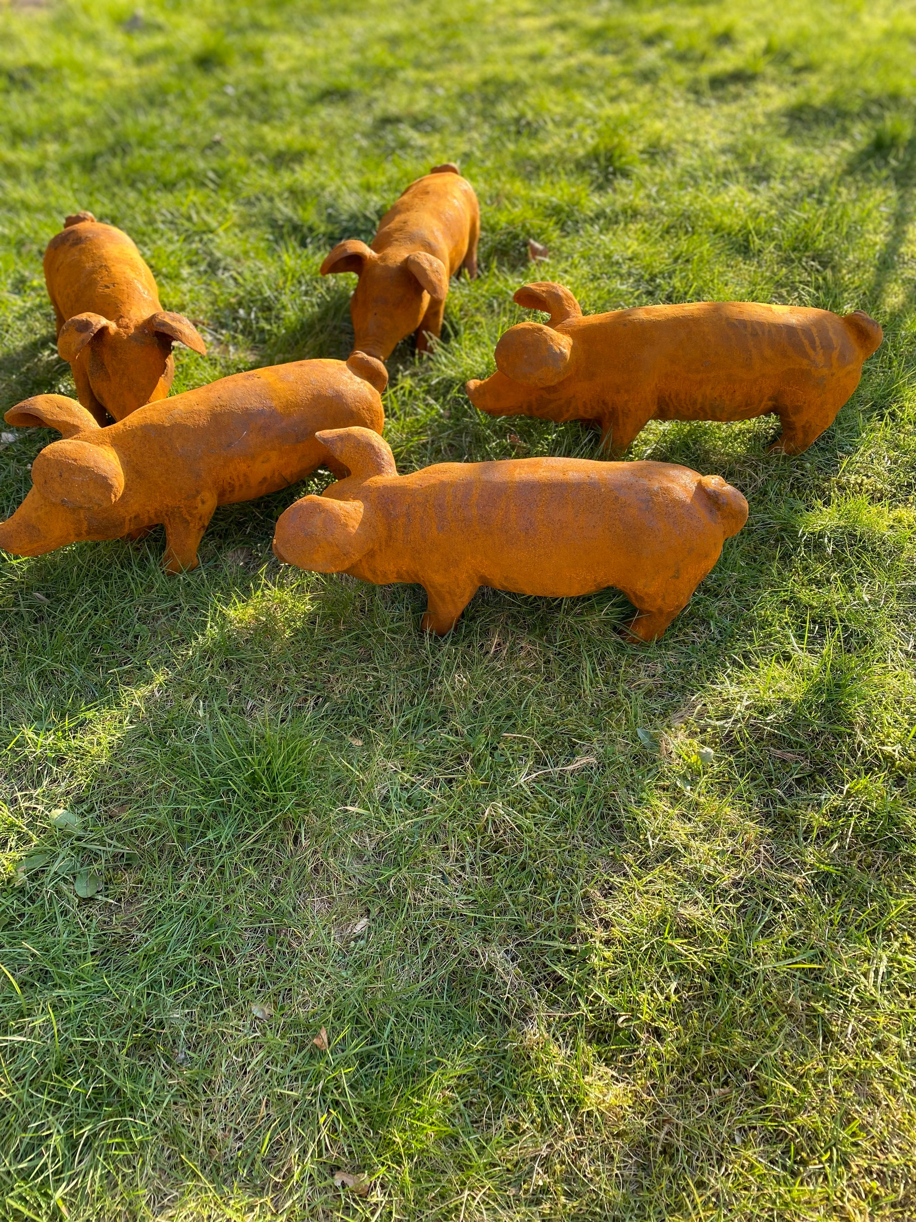 Schattig varken van Gietijzer staand - Brocante bij Ingie