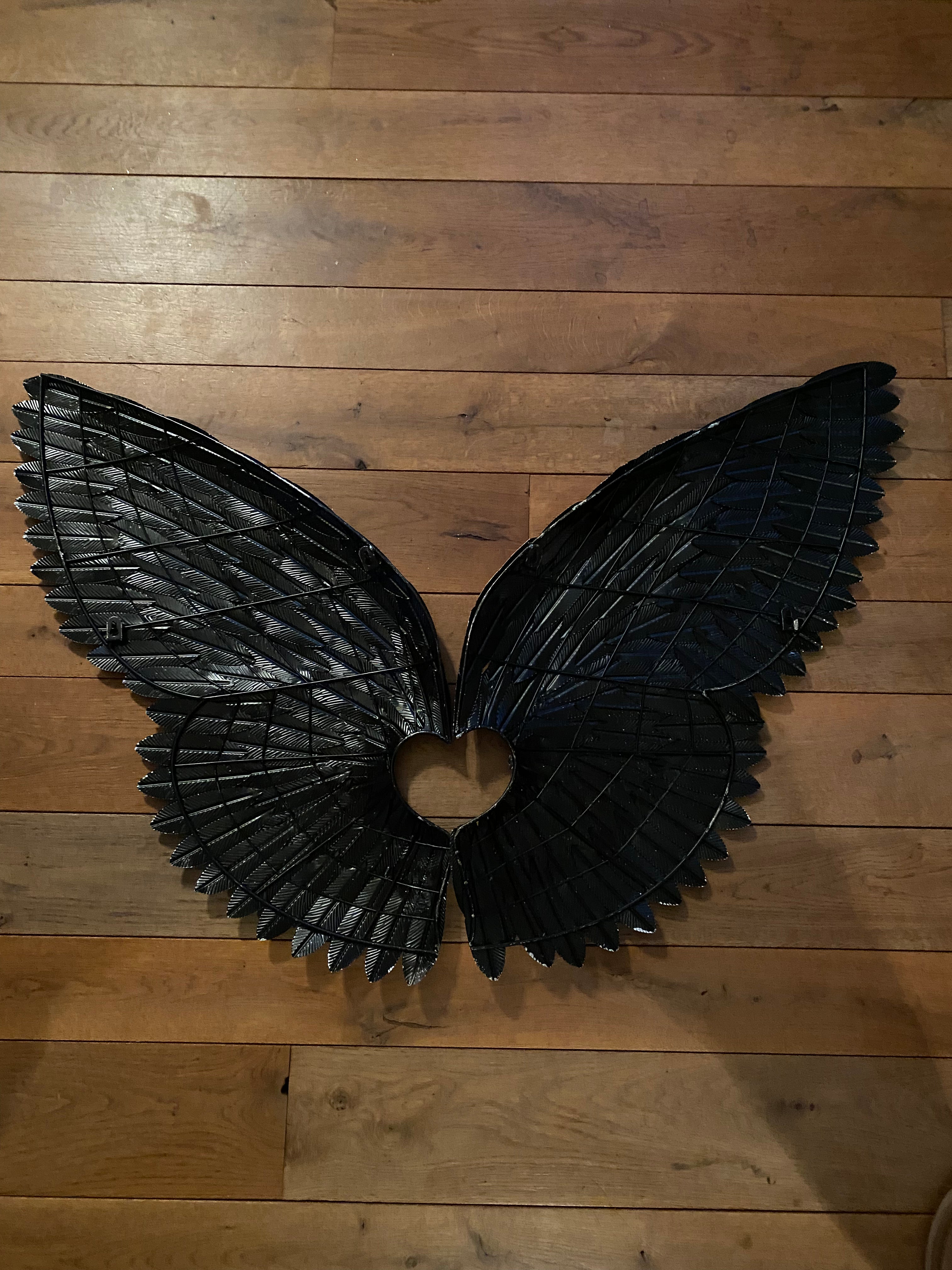 Prachtige grote metalen engelen vleugel set - Brocante bij Ingie
