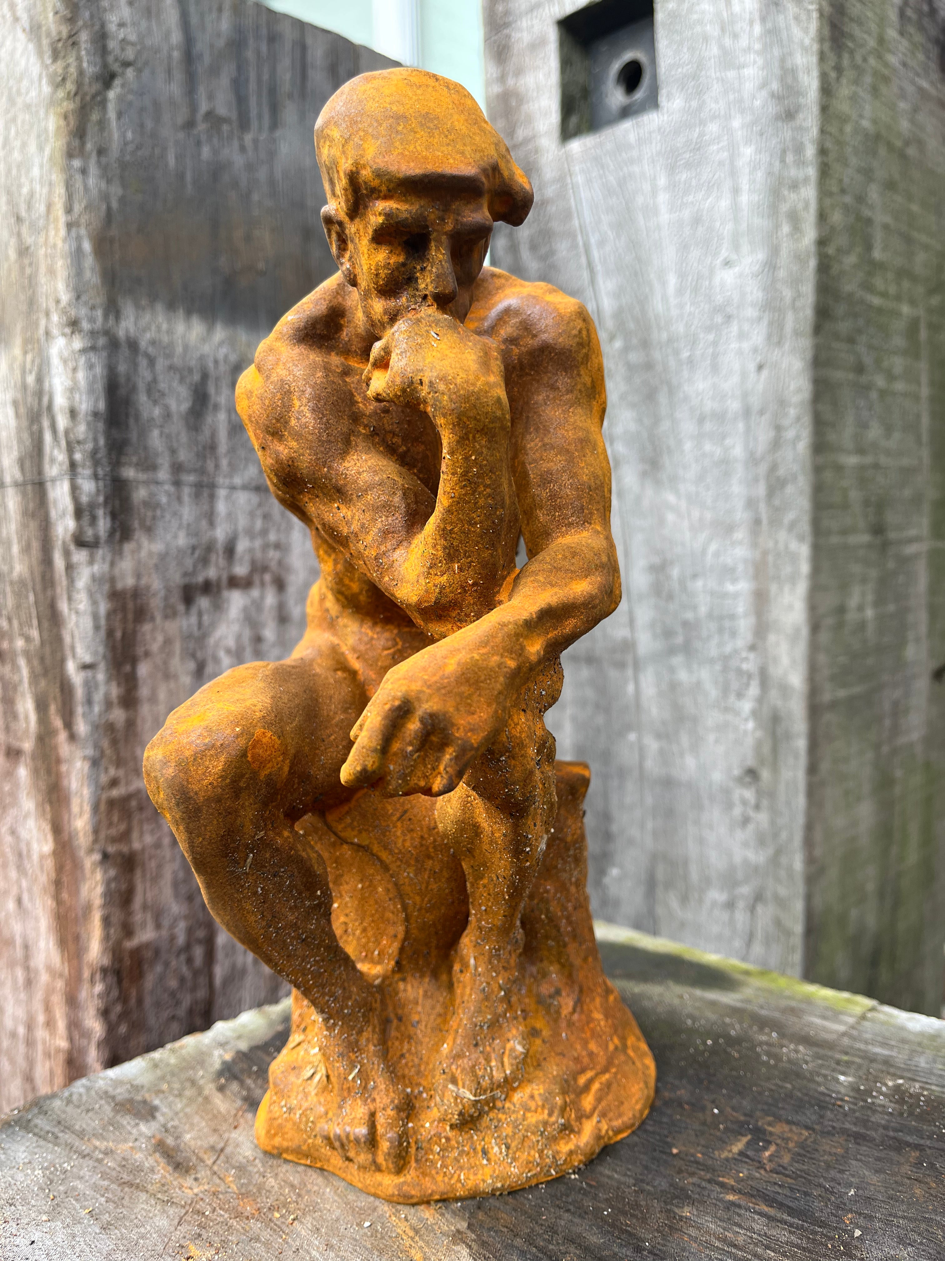 Gietijzeren beeld "de Denker" Rodin - Brocante bij Ingie