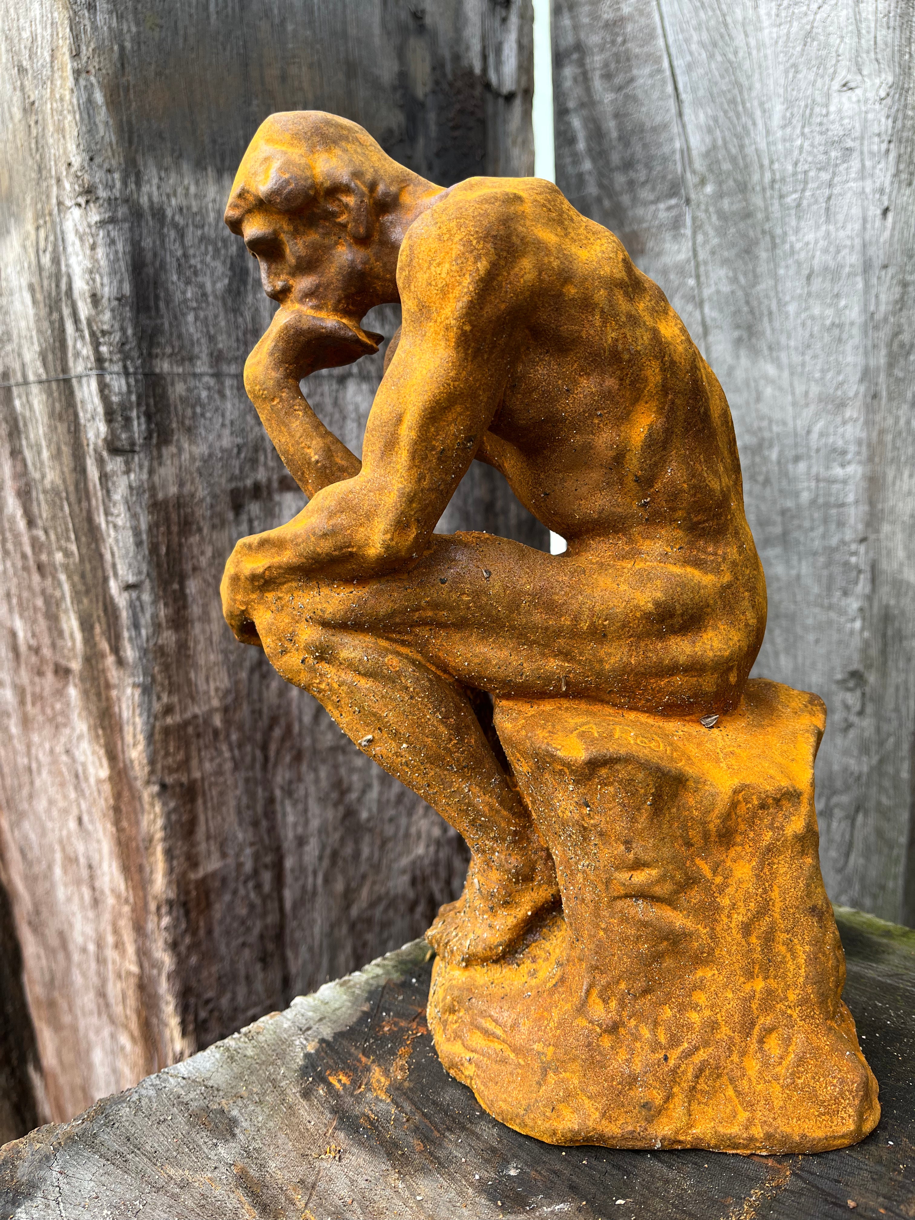 Gietijzeren beeld "de Denker" Rodin - Brocante bij Ingie